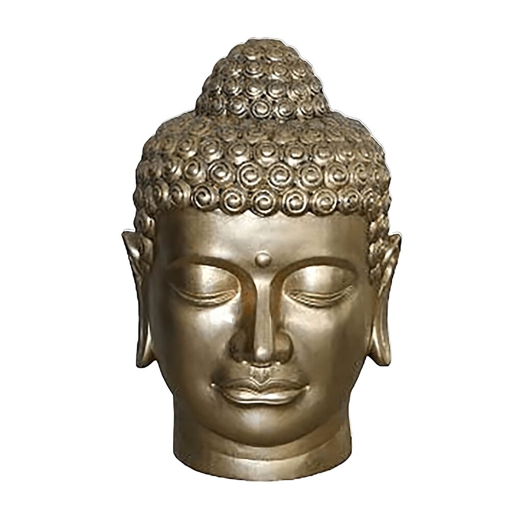  Buddha Kopf - Deko Aus Polystone - Gold - Indoor - Abud