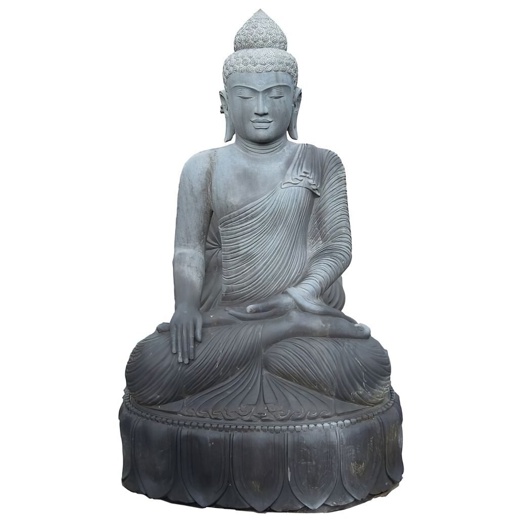  Buddha Skulptur Sitzend Aus Naturstein