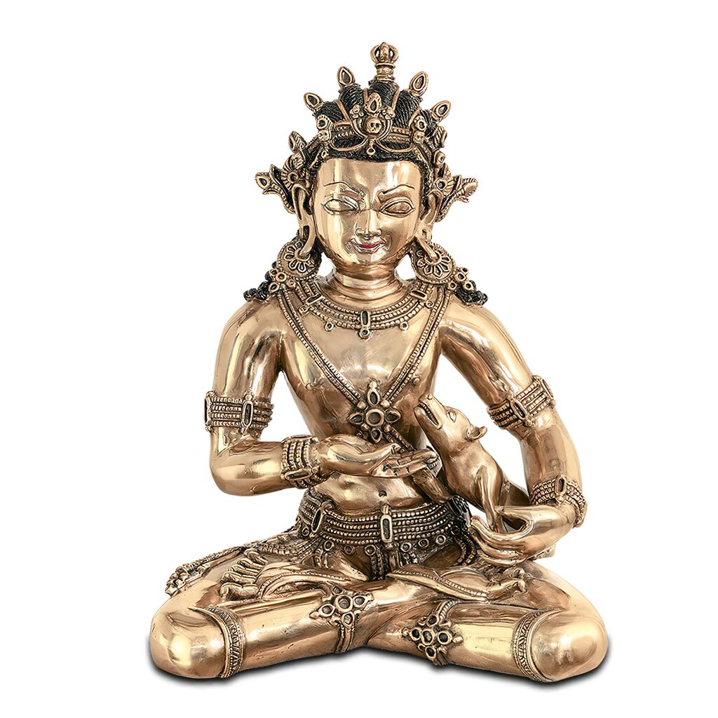  Buddhistische Gottheit Als Kunstvolle Bronze Skulptur - Jambhala, Gott Des Reichtums