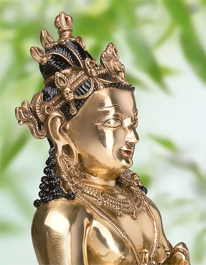  Buddhistische Gottheit Als Kunstvolle Bronze Skulptur - Jambhala, Gott Des Reichtums