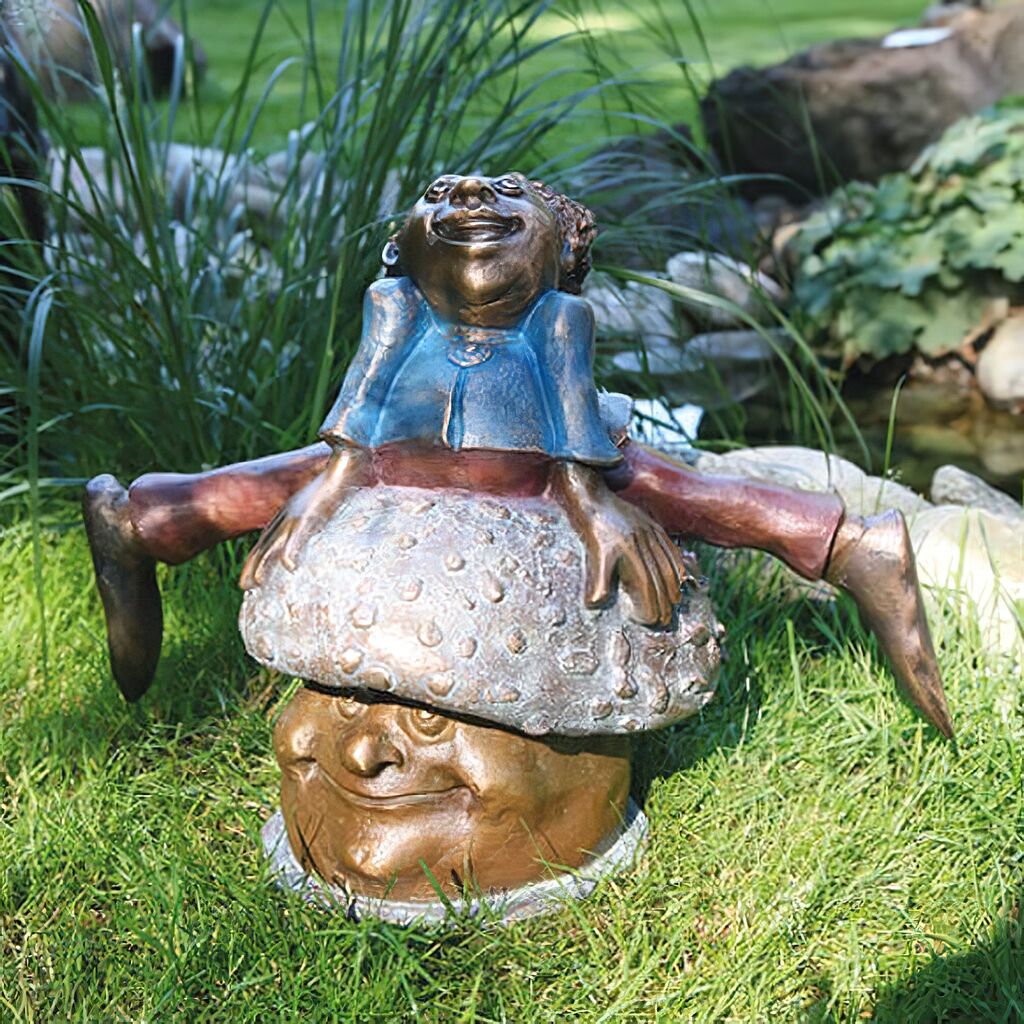  Bunte Gartenfigur Mit Pilz - Limitierte Künstlerfigur - Archibald, Der Sportliche