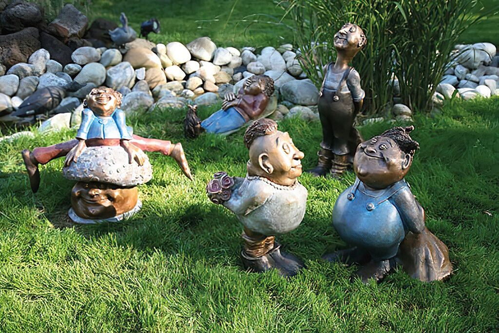  Bunte Gartenfigur Mit Pilz - Limitierte Künstlerfigur - Archibald, Der Sportliche