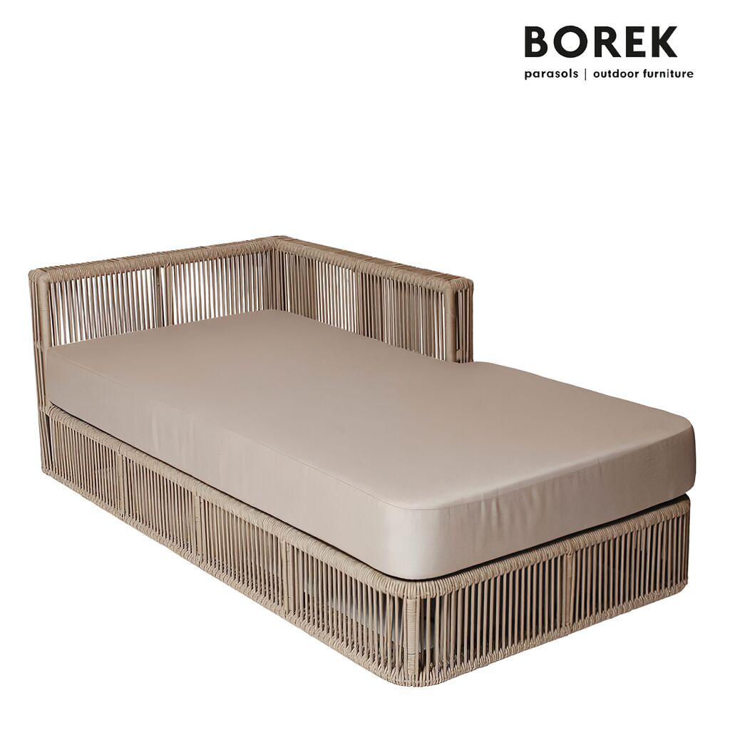  Chaiselongue Von Borek - Aluminium - Mit Polster Kissen - Beige - Lincoln Chaiselongue Links