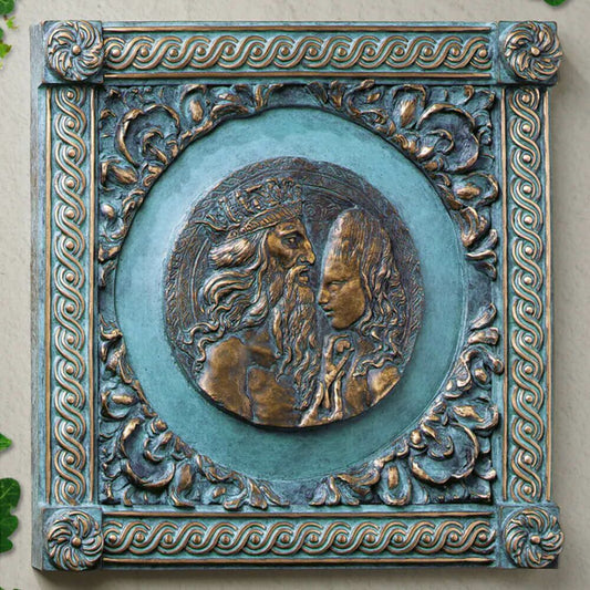  Christliches Bronze Wandrelief Vom Künstler - Adam Und Eva