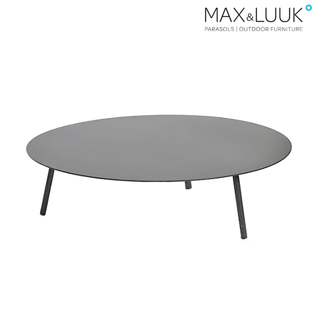  Couchtisch Rund Aus Alu - 100cm - Schwarz - Kick Loungetisch