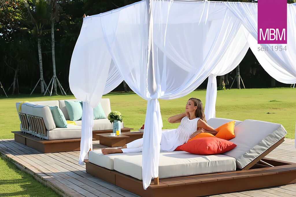  Dach Für Doppelliege Von MBM - Vorhang & Moskitonetz - Weiß - Baldachin - La Villa Daybed Baldachin