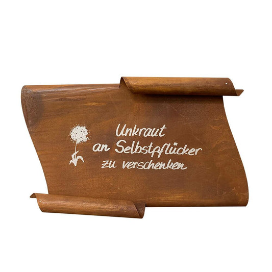  Deko Schild Aus Rost Metall - Unkraut