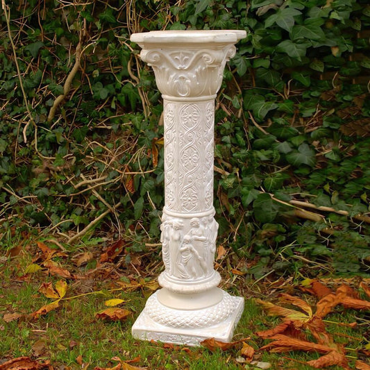  Dekorative Säule Mit Floraler Struktur Für Den Garten Aus Steinguss - Glykeria