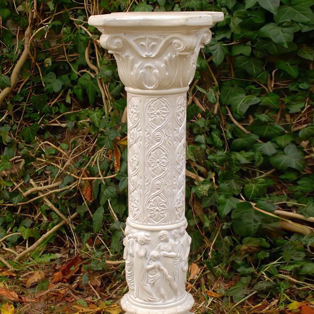  Dekorative Säule Mit Floraler Struktur Für Den Garten Aus Steinguss - Glykeria