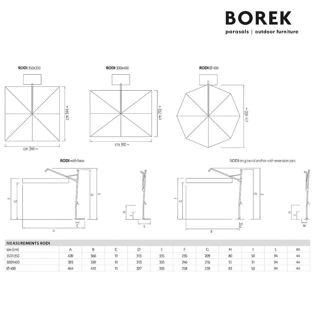  Design Ampelschirm Mit Aluminium Gestell - Borek - Mit Kurbel - Rund - Hochwertig - Rodi Sonnenschirm Silver