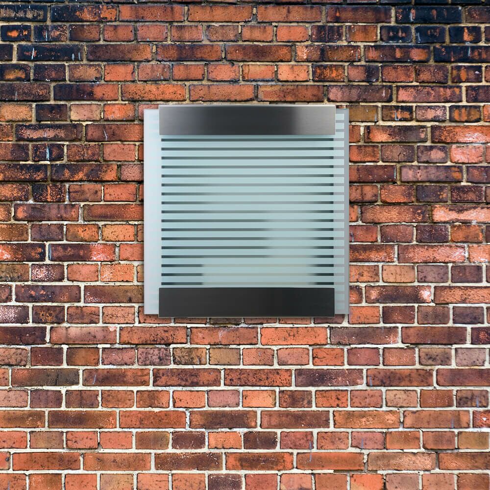  Design Briefkasten Aus Edelstahl & Glas - Weiße Streifen - Hestia