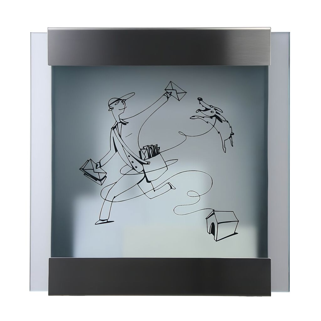 Design Briefkasten Aus Glas & Edelstahl Mit Motiv - Herakles