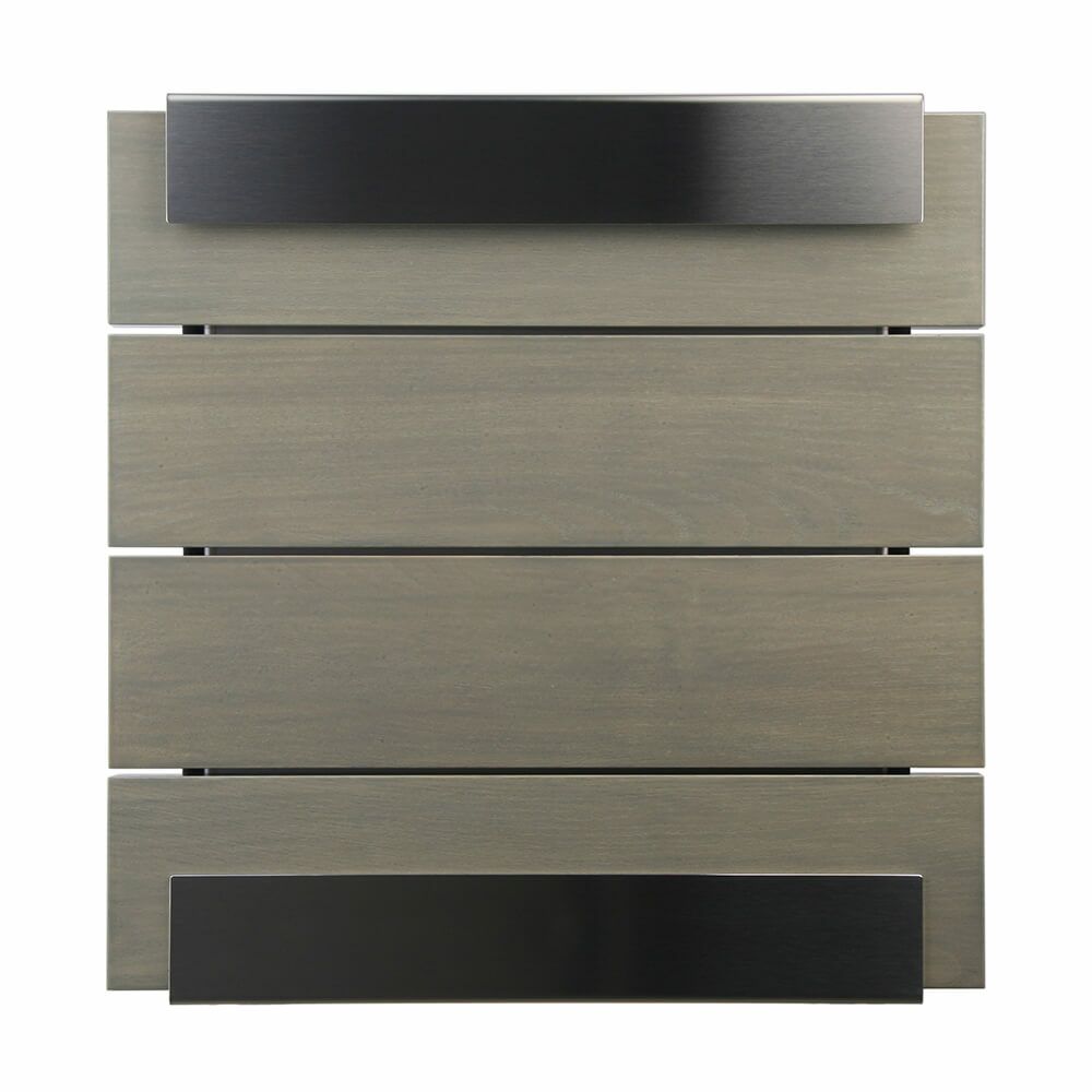  Design Briefkasten Edelstahl Mit Holz Front In Grau - Charon