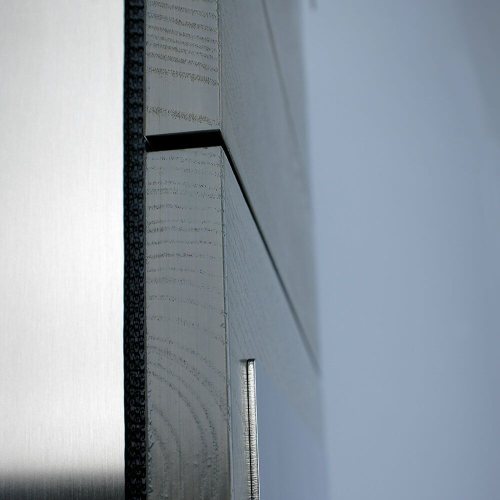  Design Briefkasten Edelstahl Mit Holz Front In Grau - Charon