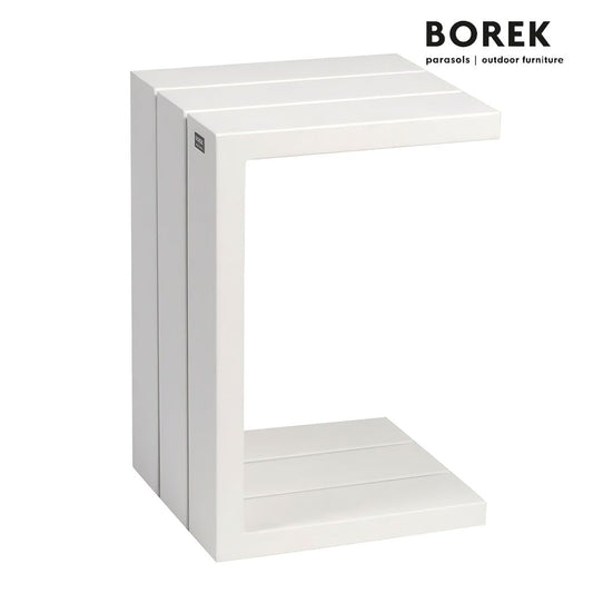  Design Garten Beistelltisch - Aluminium - Weiß - Borek - 60x40x38cm - Samos Beistelltisch