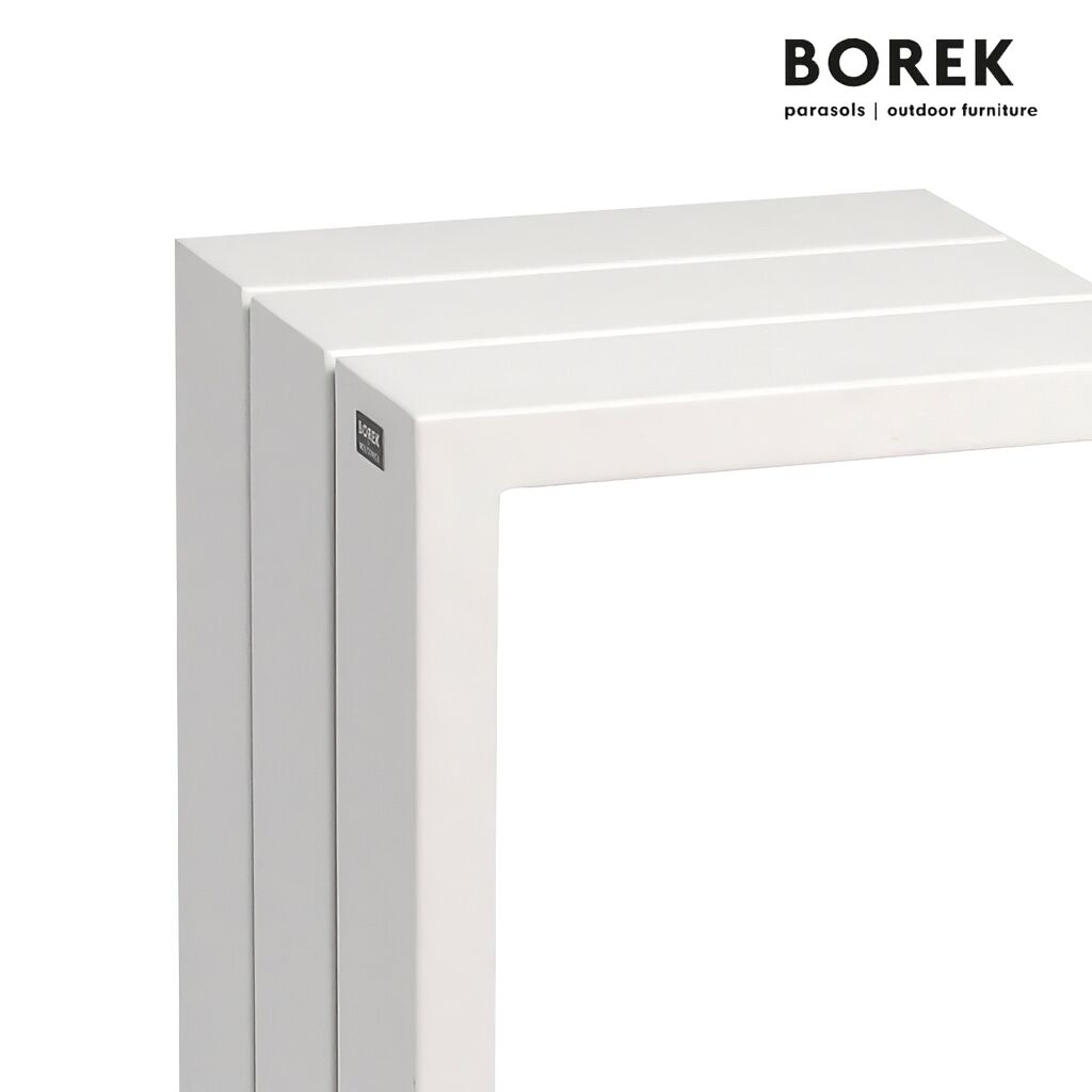  Design Garten Beistelltisch - Aluminium - Weiß - Borek - 60x40x38cm - Samos Beistelltisch