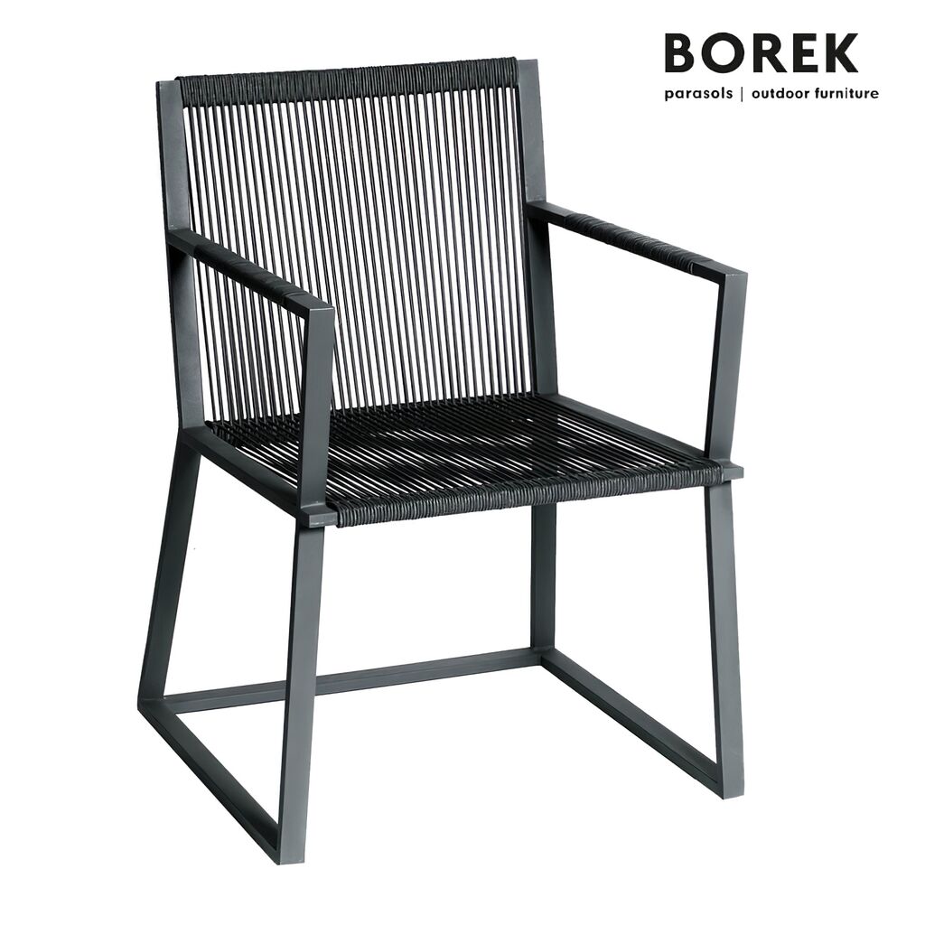 Design Garten Stuhl Von Borek - Aluminium - Dunkel Grau - Lincoln Stuhl