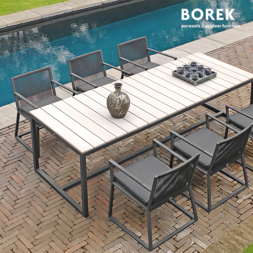  Design Garten Stuhl Von Borek - Aluminium - Dunkel Grau - Lincoln Stuhl