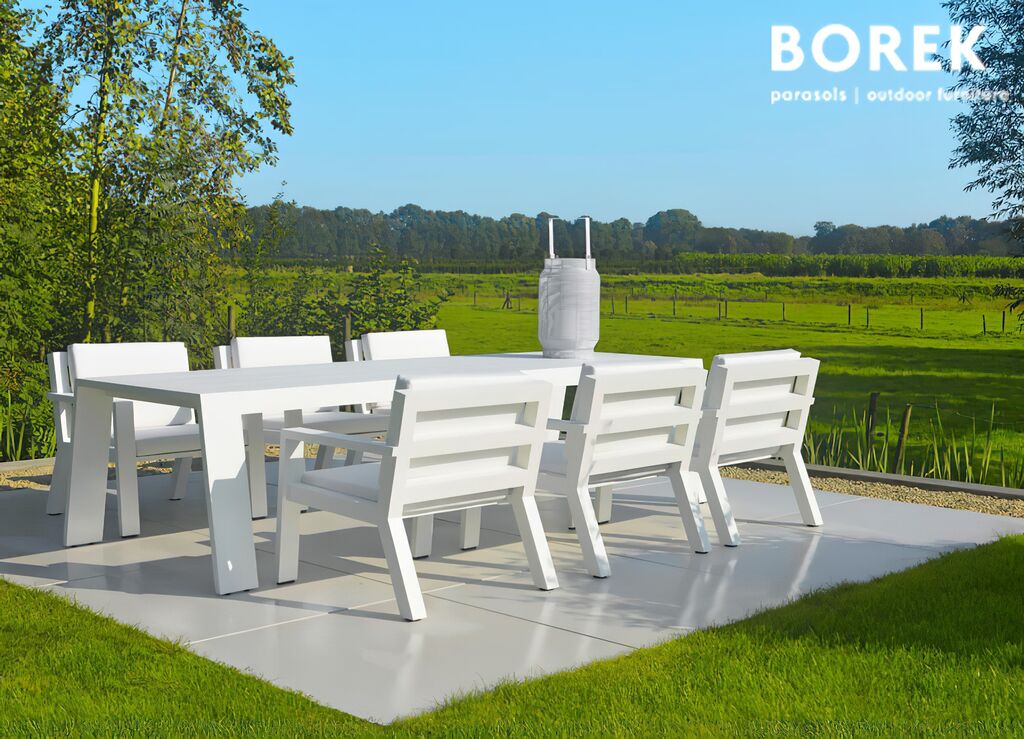  Design Gartentisch Aus Alu - Groß - Borek - 69x291x114cm - Viking Esstisch