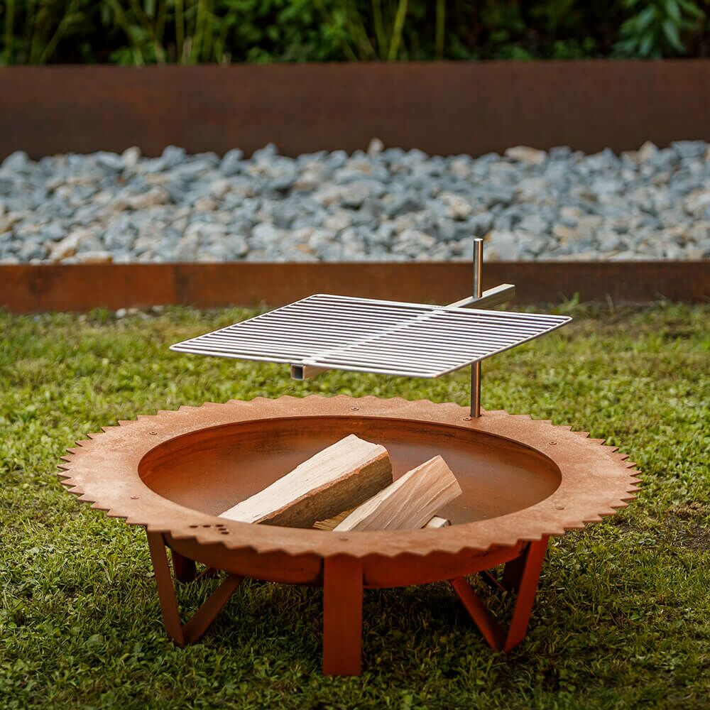  Design Stahl Feuerschale Optional Mit Grillrost - Themis
