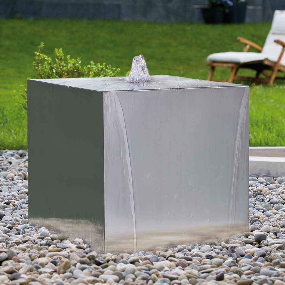  Designbrunnen Aus Edelstahl Mit LED