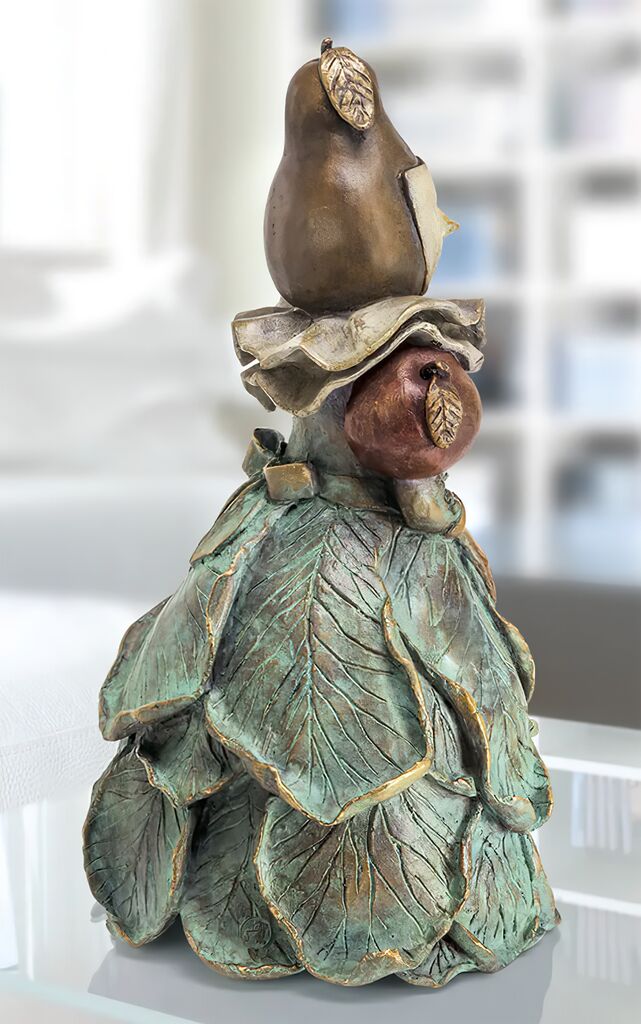  Designer Bronzeskulptur Bunt Im Floralen Design - La Menine Fruitée