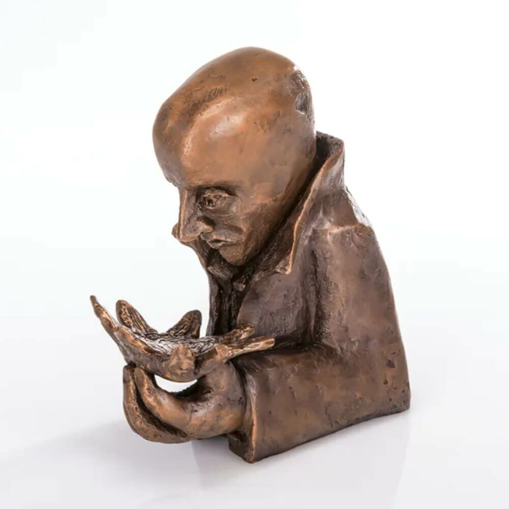  Designerfigur Mann Aus Limitiertem Bronzeguss - Sonnenwächter