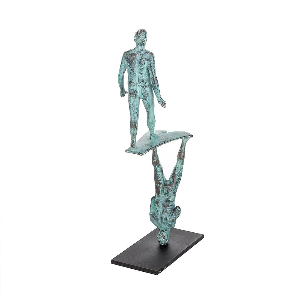  Designerskulptur Aus Bronze Mit Grüner Patina - Richtung ändern
