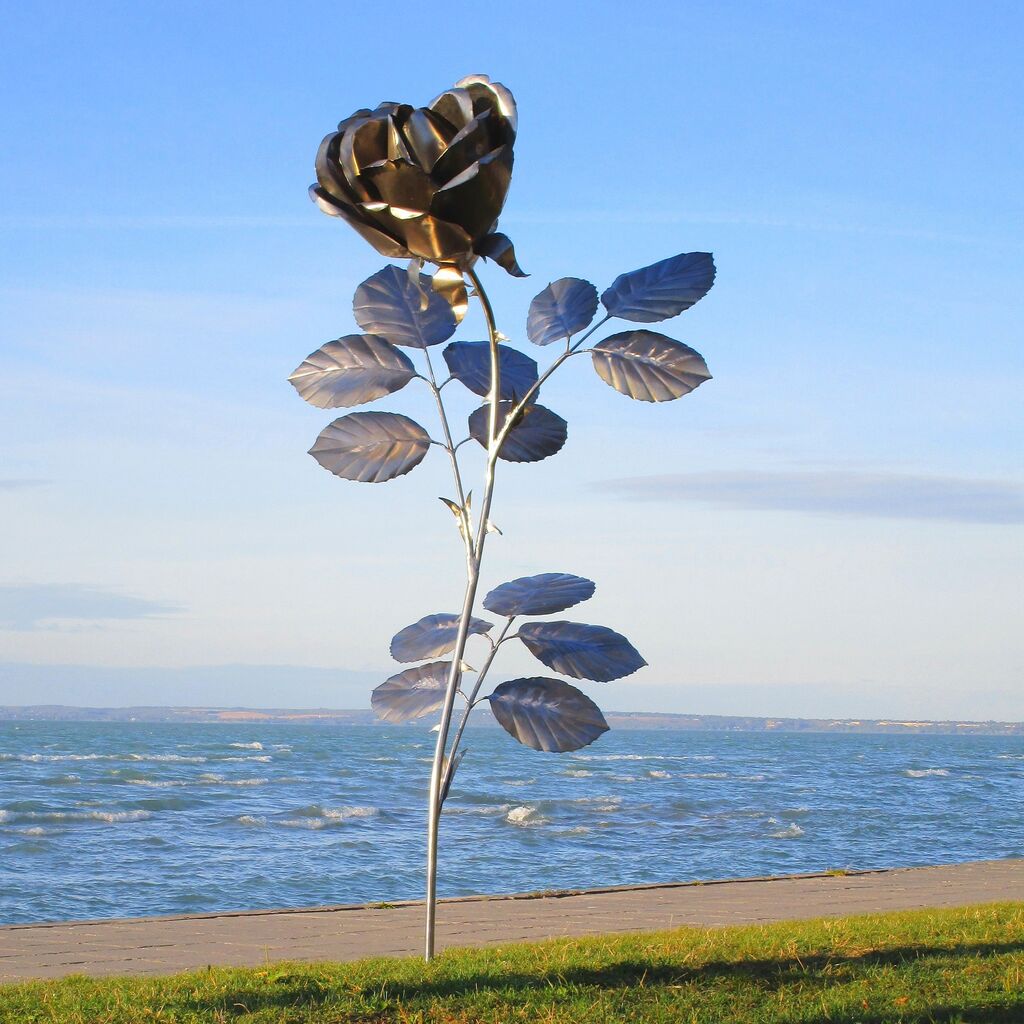  Detaillgetreue Rose Im XXL Design Aus Metall - Rosana