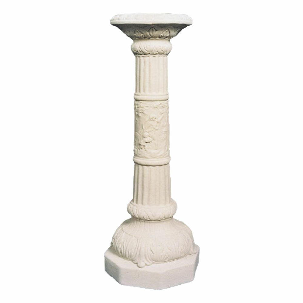  Detailreiche Steinguss Säule Auf Kuppelartigem Sockel Zur Gartendekoration - Insika