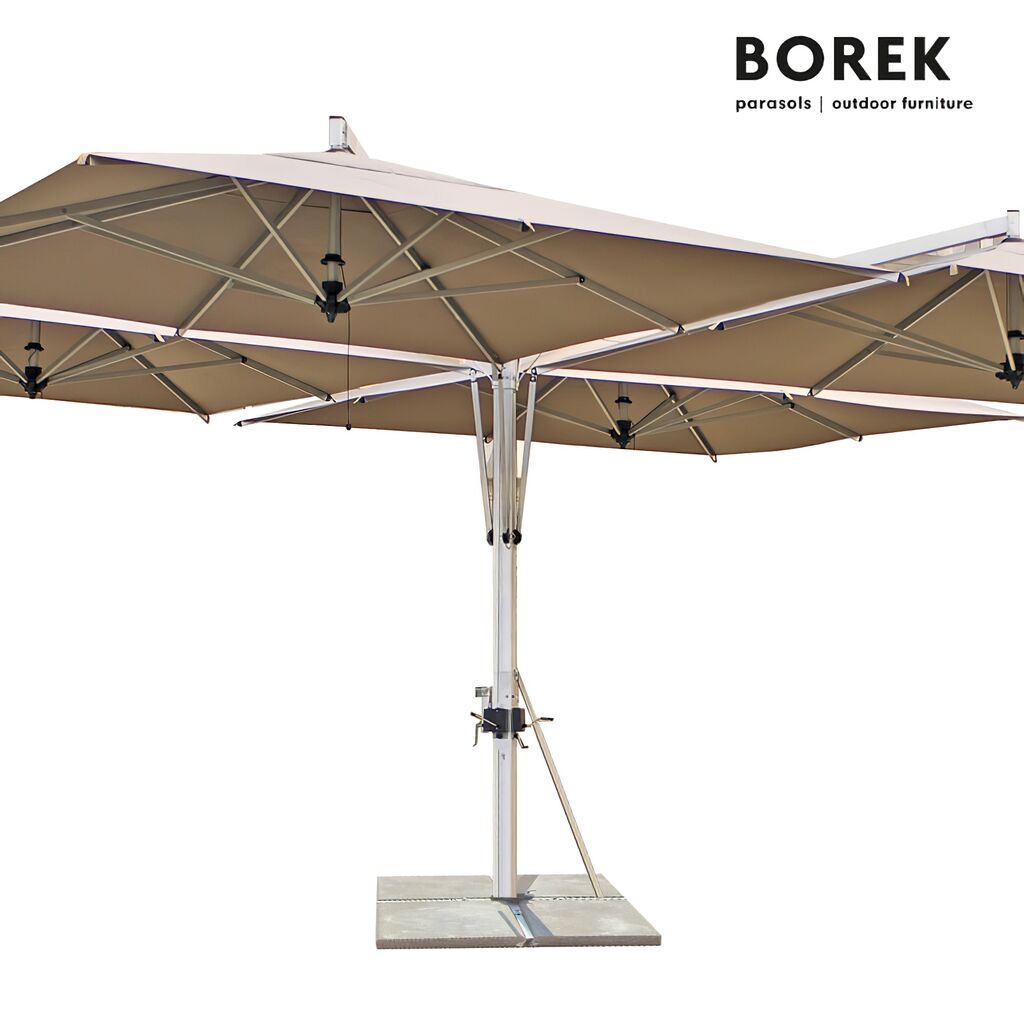  Doppel-Sonnenschirm - Ampelschirm XXL - 7x7m - Kurbel-System - Quattro Sonnenschirm