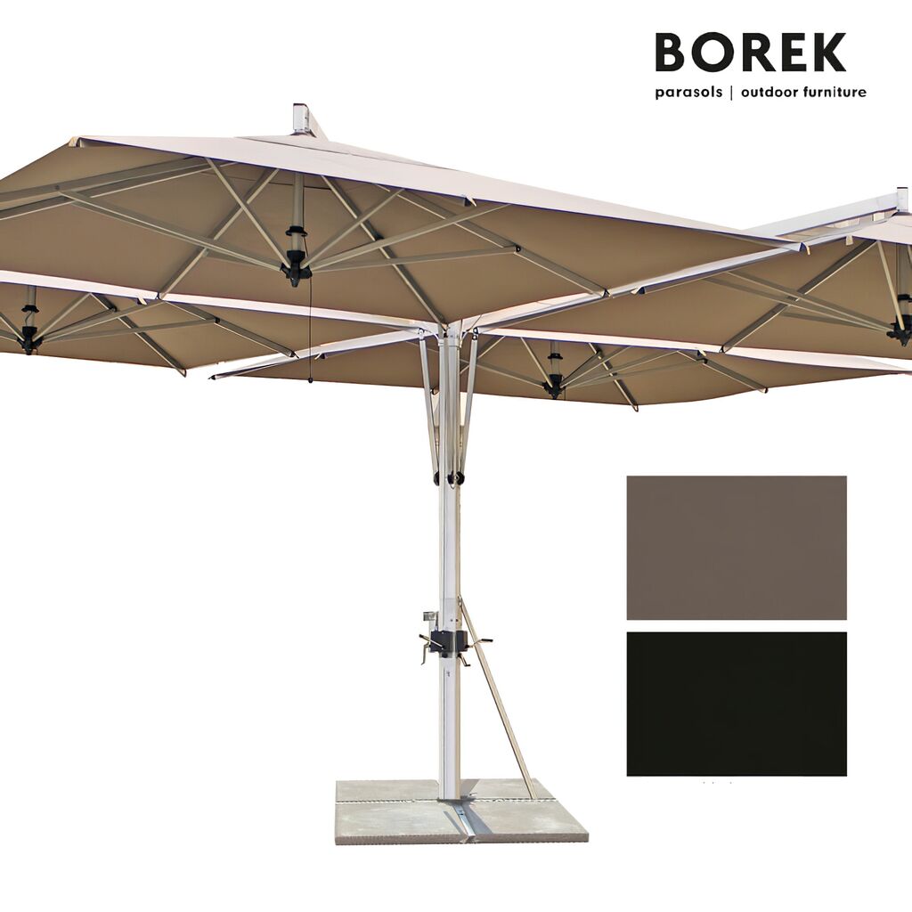  Doppel-Sonnenschirm - Ampelschirm XXL - 7x7m - Kurbel-System - Quattro Sonnenschirm