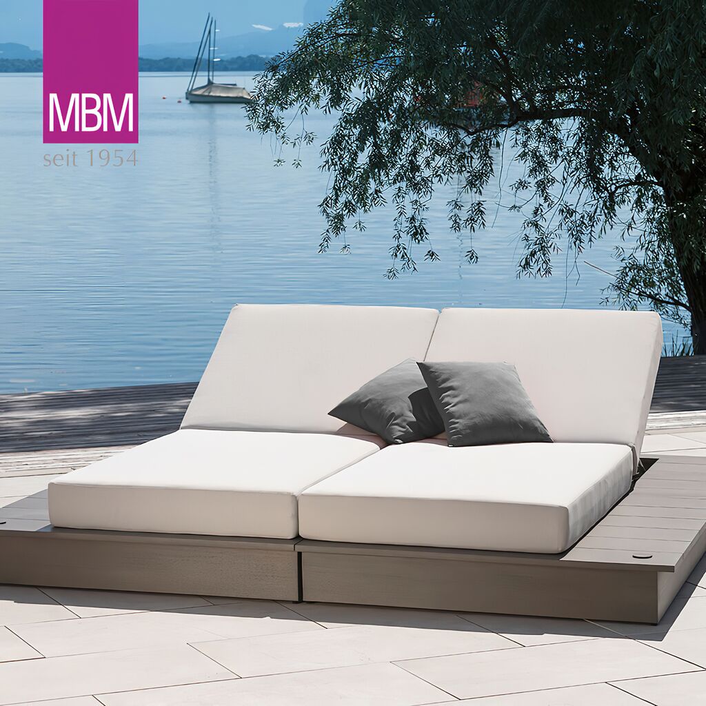  Doppelliege Mit Polstern In Stone Grey Von MBM - La Villa Day Bed Doppelliege