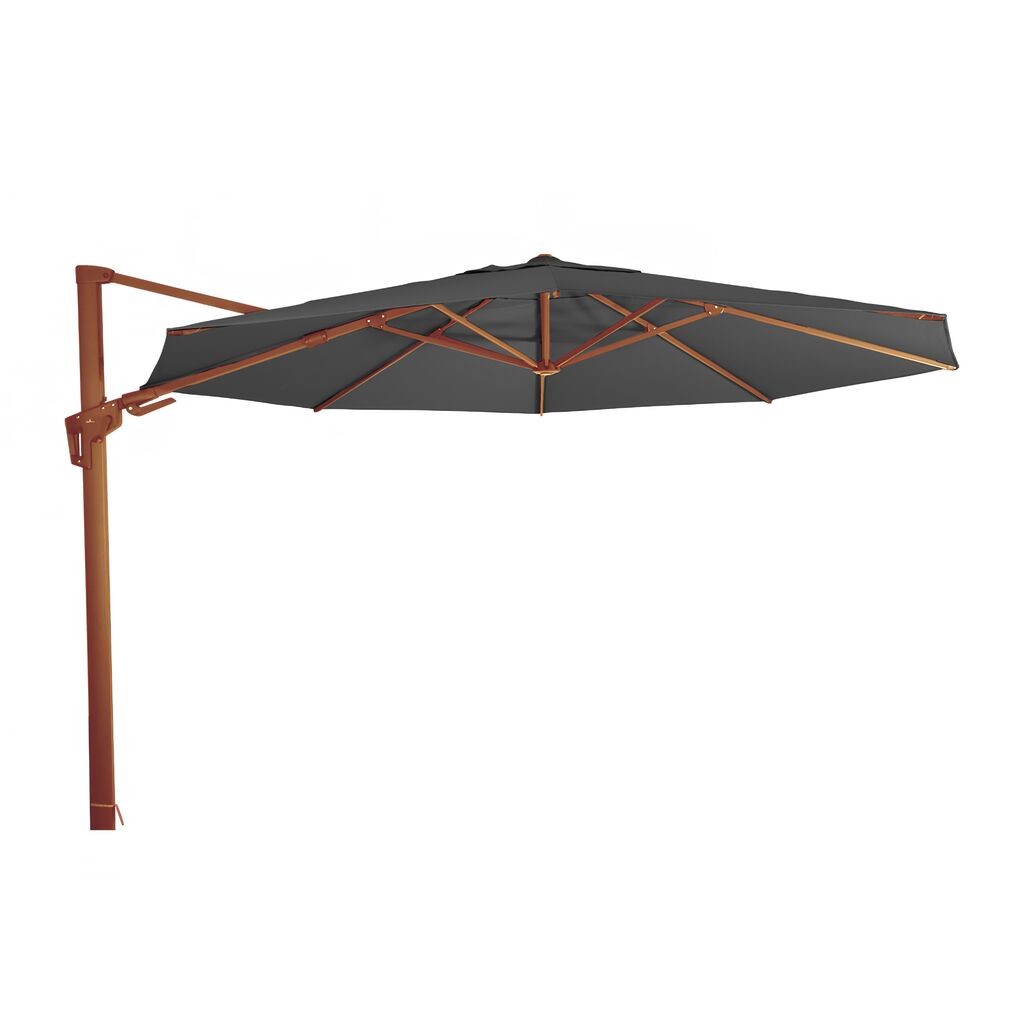  Drehbarer XXL Alu Ampelschirm 450cm In Holzoptik - Lubara