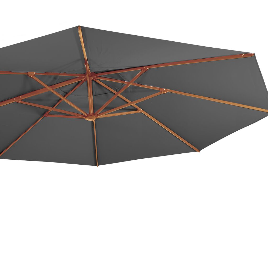  Drehbarer XXL Alu Ampelschirm 450cm In Holzoptik - Lubara