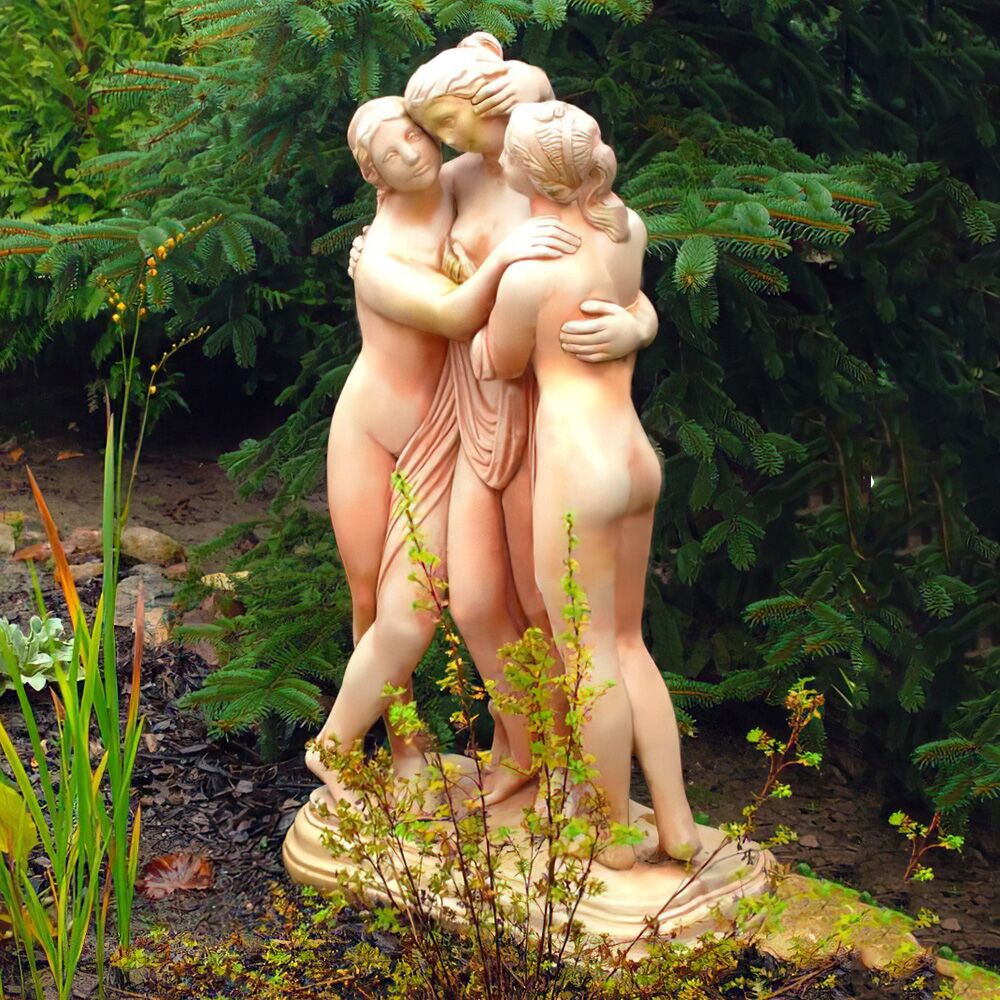  Drei Grazien - Stilvolle Steinguss Skulptur Für Den Garten - Ragazza