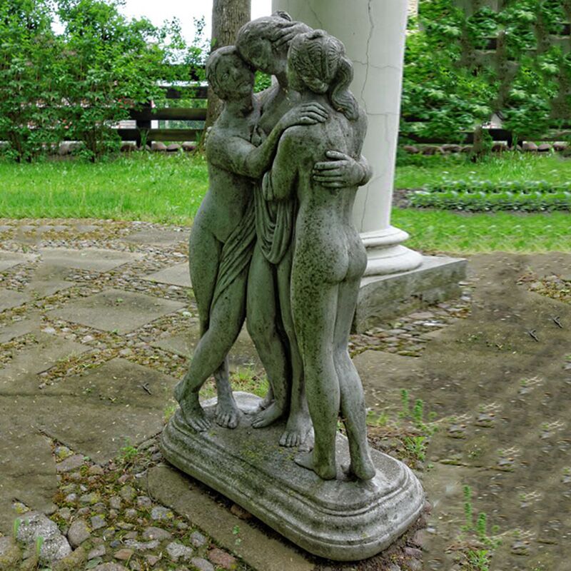  Drei Grazien - Stilvolle Steinguss Skulptur Für Den Garten - Ragazza