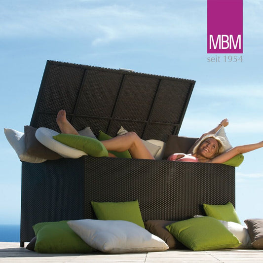  Dunkelbraune Kissentruhe Von MBM - Alu & Polyrattan - Kissentruhe Bellini