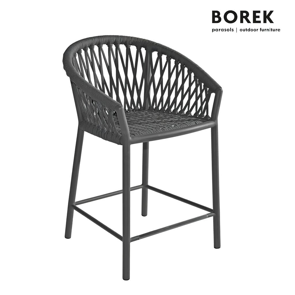  Dunkelgrauer Barstuhl Aus Aluminium Für Den Garten Von Borek - Majinto Barstuhl