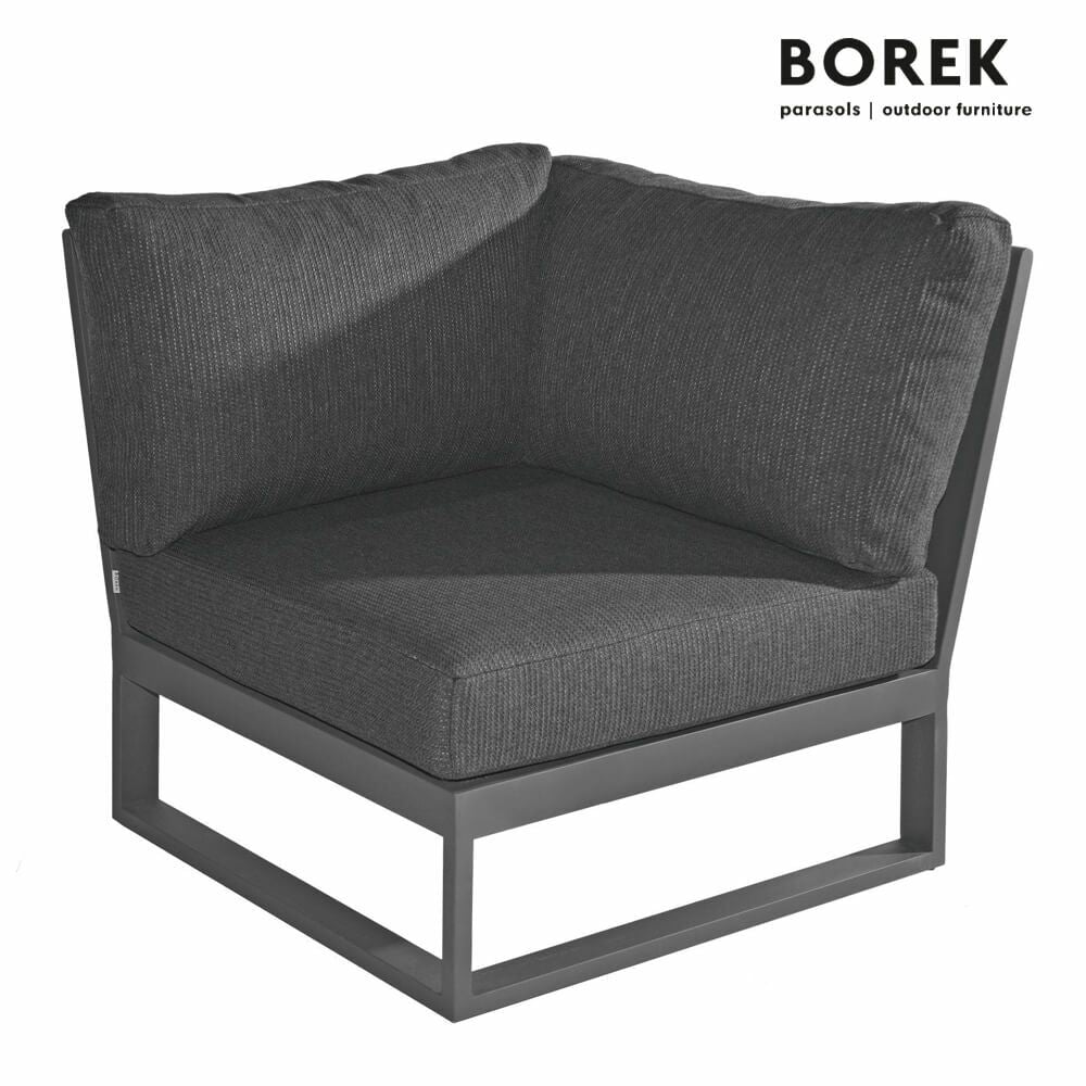  Dunkelgraues Eckmodul Aus Aluminium Von Borek Mit Kissen - Altea Eckmodul
