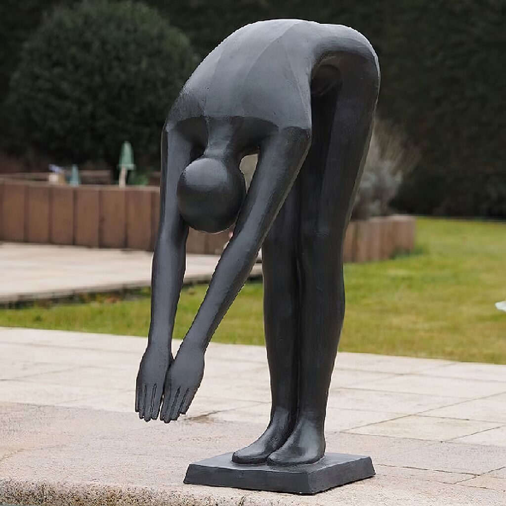  Dunkle Bronze Menschenfigur - Wasserspringer - Ronaldo