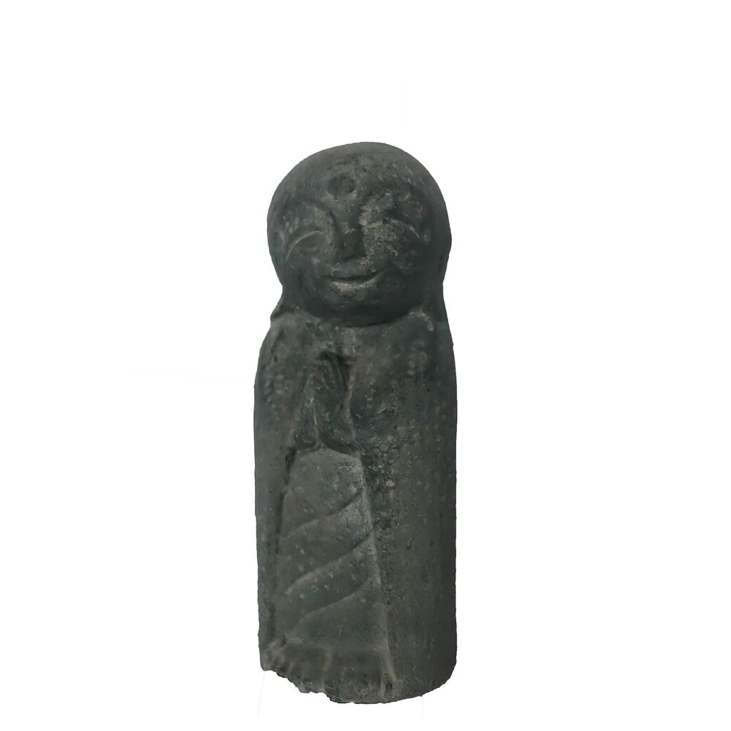  Dunkle Steinguss Dekofigur Jizo Mönch Für Draußen - Bulan