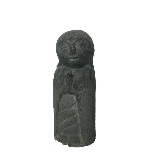  Dunkle Steinguss Dekofigur Jizo Mönch Für Draußen - Bulan