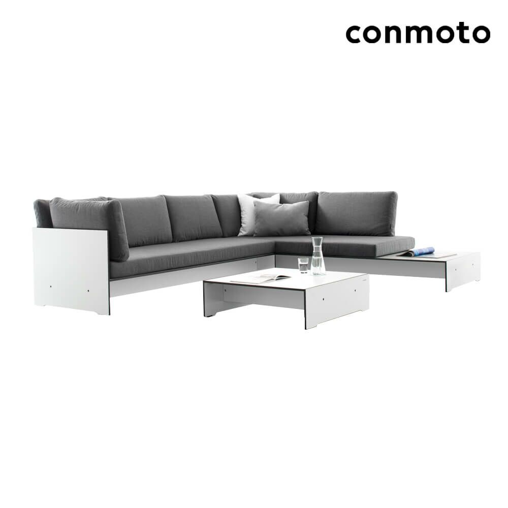  Eckcouch Für Gartenlounge Aus HPL Mit Ablage - Riva Loungecouch