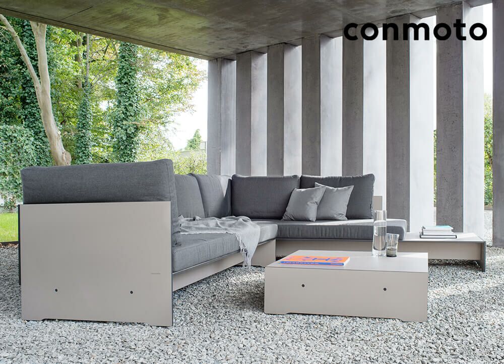  Eckcouch Für Gartenlounge Aus HPL Mit Ablage - Riva Loungecouch