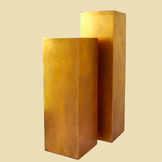  Eckige Deko Säule Aus Polystone - Gold - Indoor - Lunis