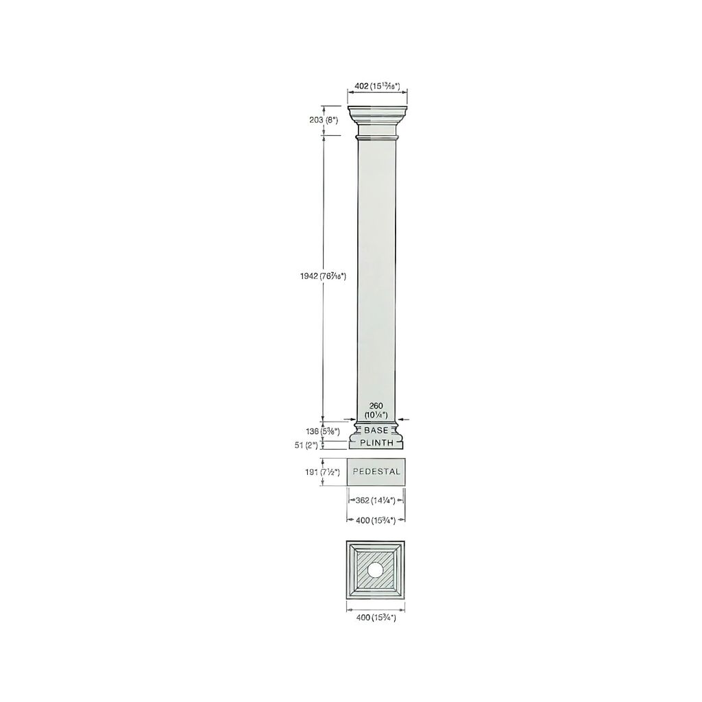  Eckige Steinsäule Im Toskanischen Design Mit Kapitell - Lurminburgh