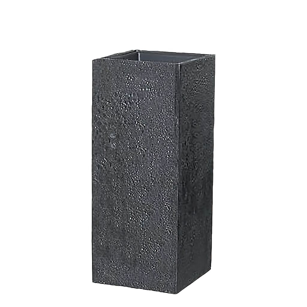  Eckige Vase Zum Bepflanzen Aus Polystone - Schwarz - Mit Einsatz - Najuma