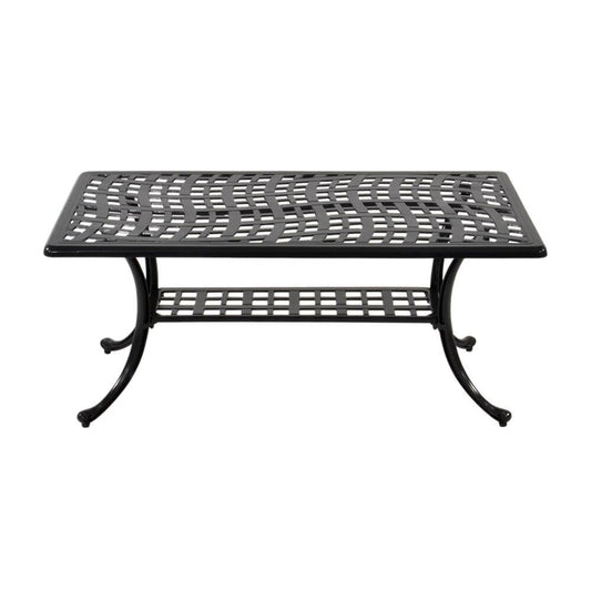  Eckiger Alu Loungetisch Schwarz - 108cm - Kings Queen