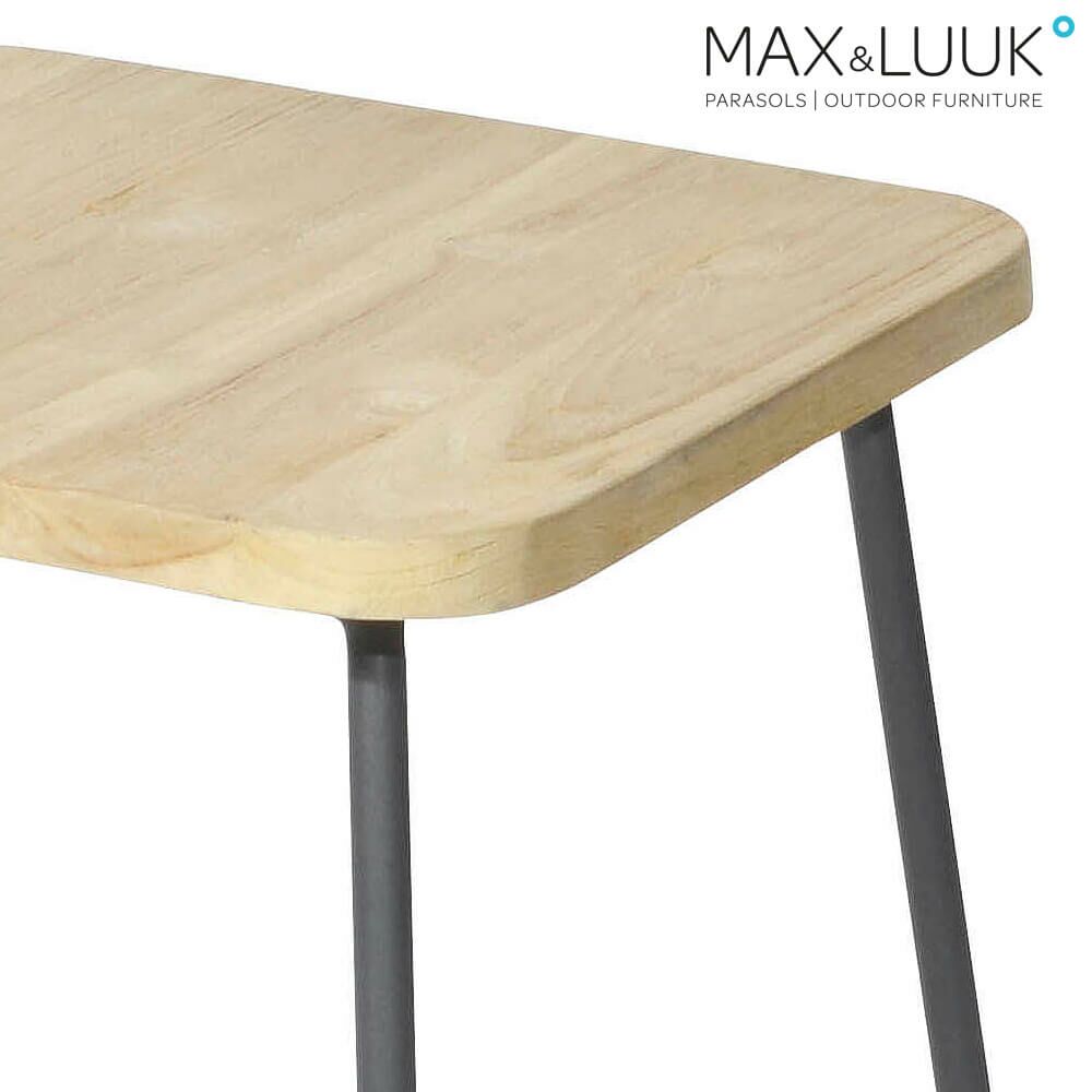  Eckiger Beistelltisch Aus Aluminium & Teakholz - 40x40cm - Max&Luuk - Liz Beistelltisch